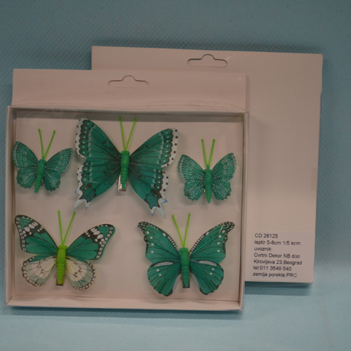 Leptiri set od 5 komada dekoracija