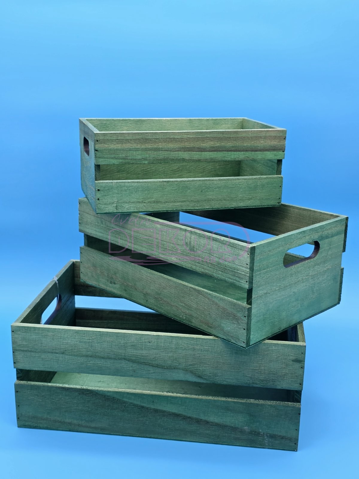 zelene drvene gajbice