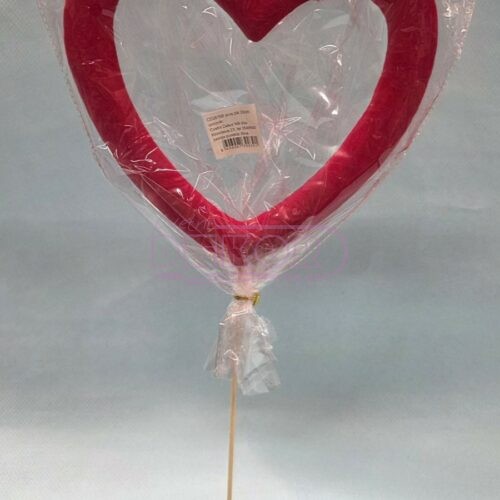 šuplje srce pik crvene boje na 1štapiću