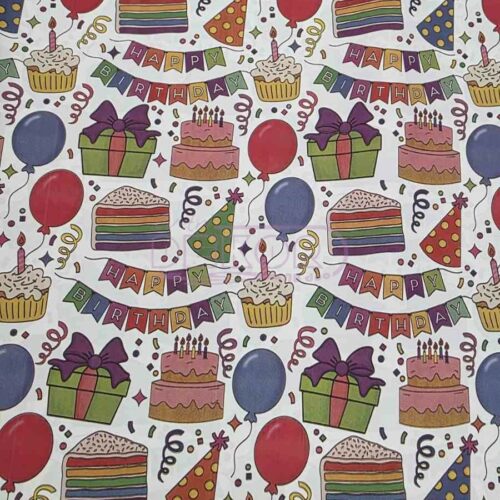 ukrasna folija za decu sa balonima, tortama i kapama za rođendanske proslave