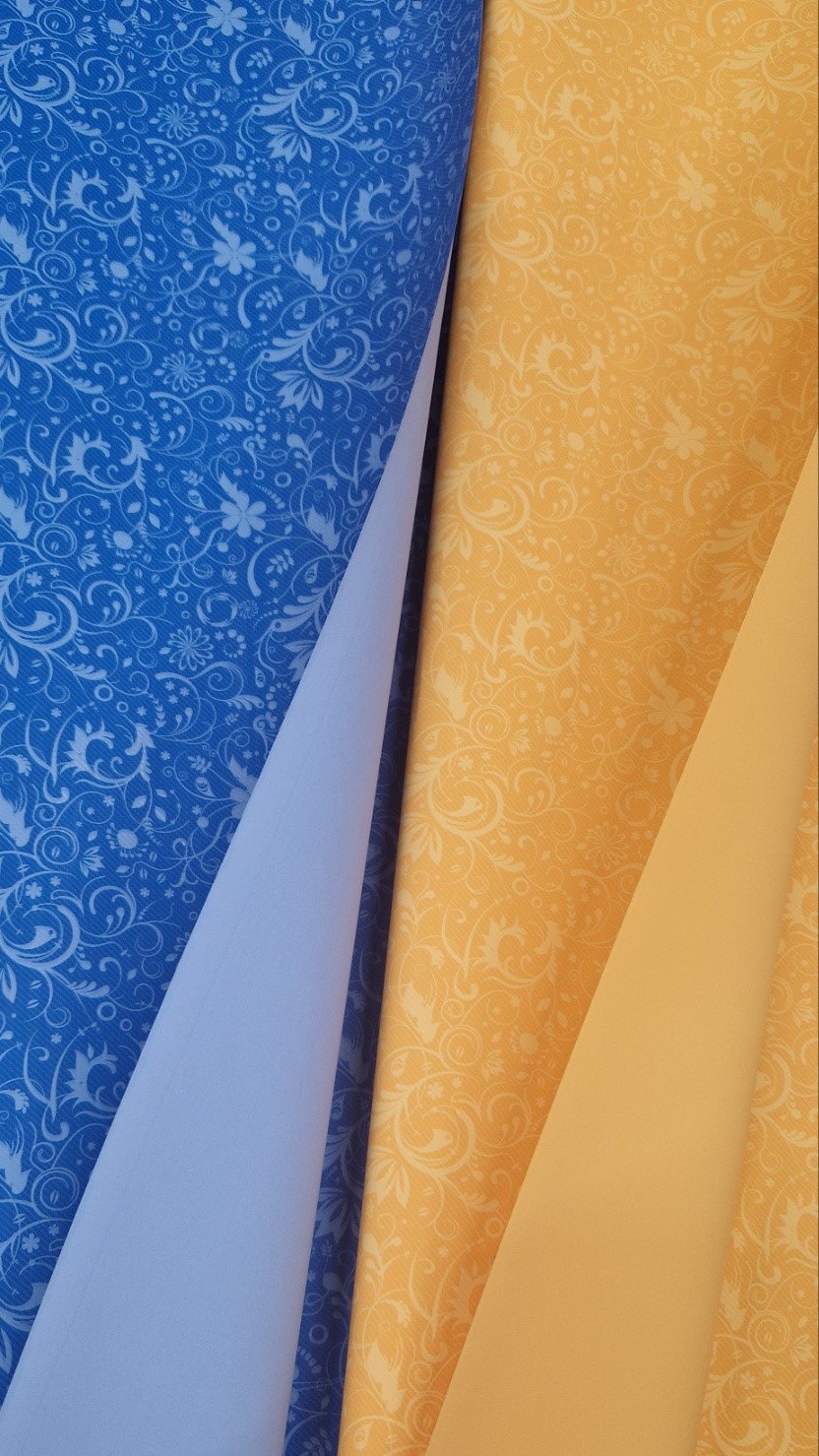 plavi i žuti ukrasni papir sa prelepim motivima