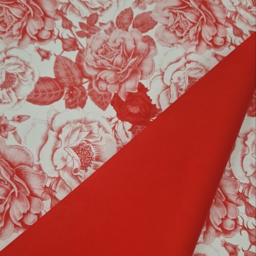crveno-beli ukrasni papir sa dva lica, crveno i detaljima ruže
